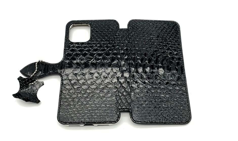 Case (чехол) GG® Для iPhone Xs/11/12 Pro (Black Piton) 2020 натуральная кожа питона